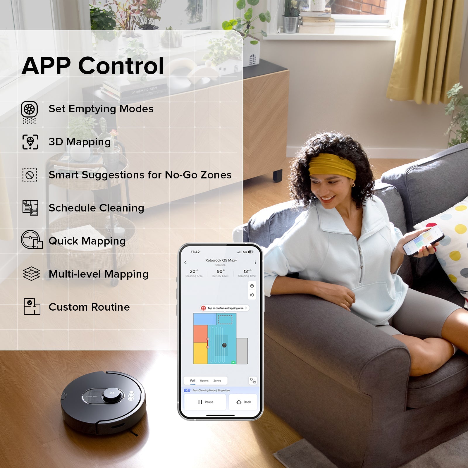 Roborock Q5 Max+ Robot Vacuum Cleaner with Auto-Empty Dock Roborock US Official Store