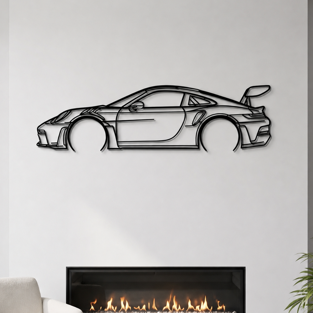 911 GT3 RS Model 992 Detailed Metal Car Wall Art - MT0859 Modello Turbo