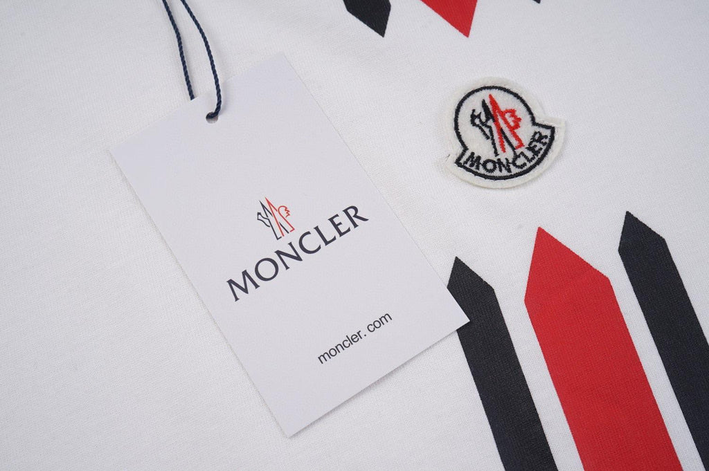 Moncler T-Shirt Without Collar 'White/Black/Red' Banlieue91
