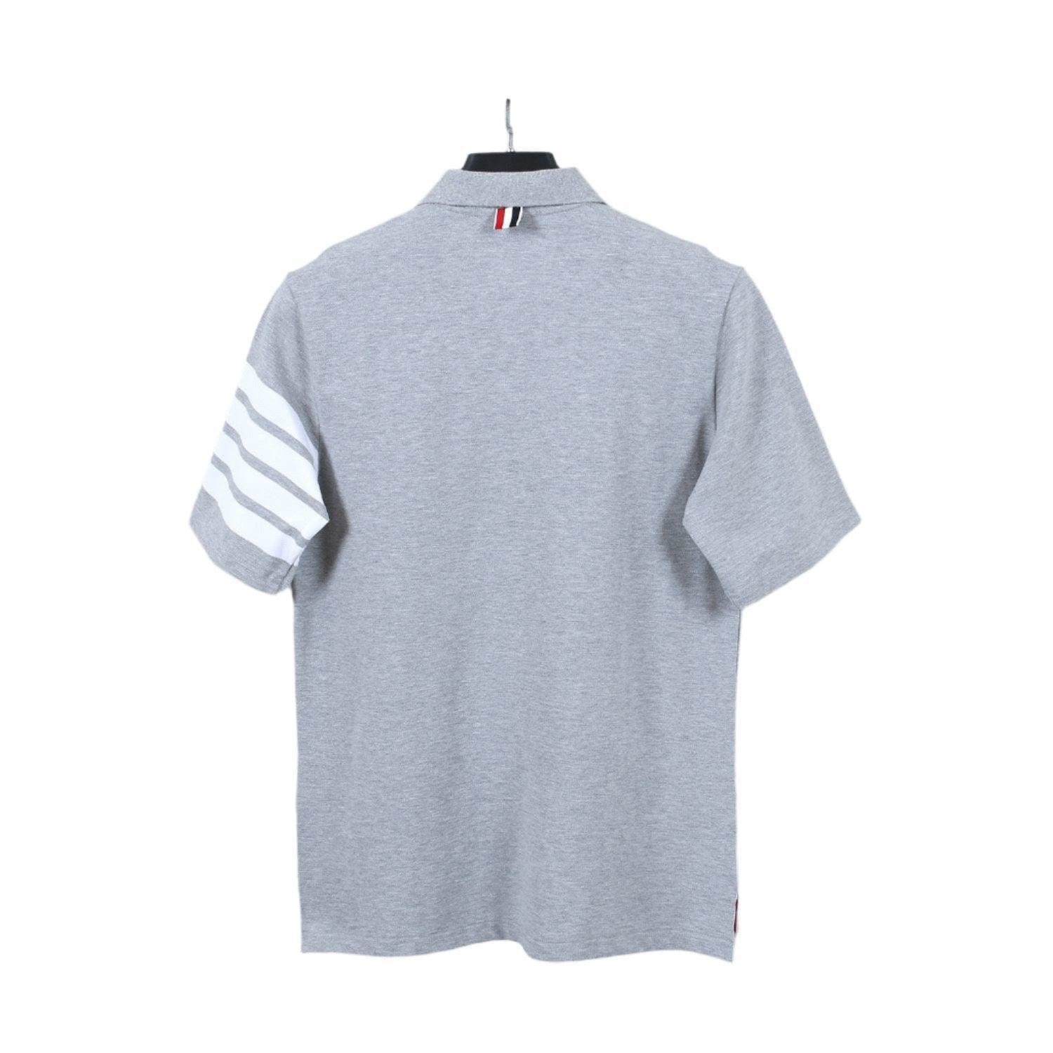 Thom Browne Grey T-Shirt with Collar Banlieue91