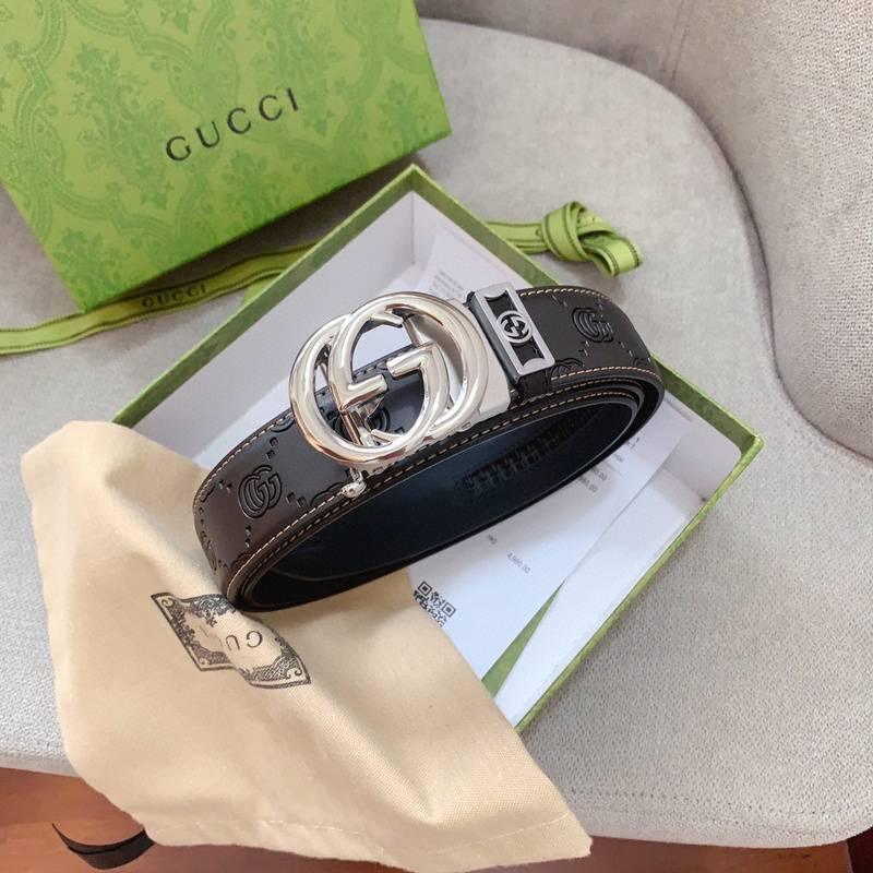 GUCCI Embellished coated-canvas and leather belt 'Black' Banlieue91