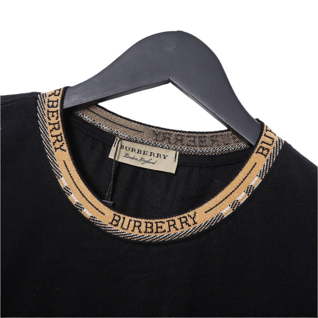 Burberry T-Shirt Without Collar 'Black & Beige' Banlieue91