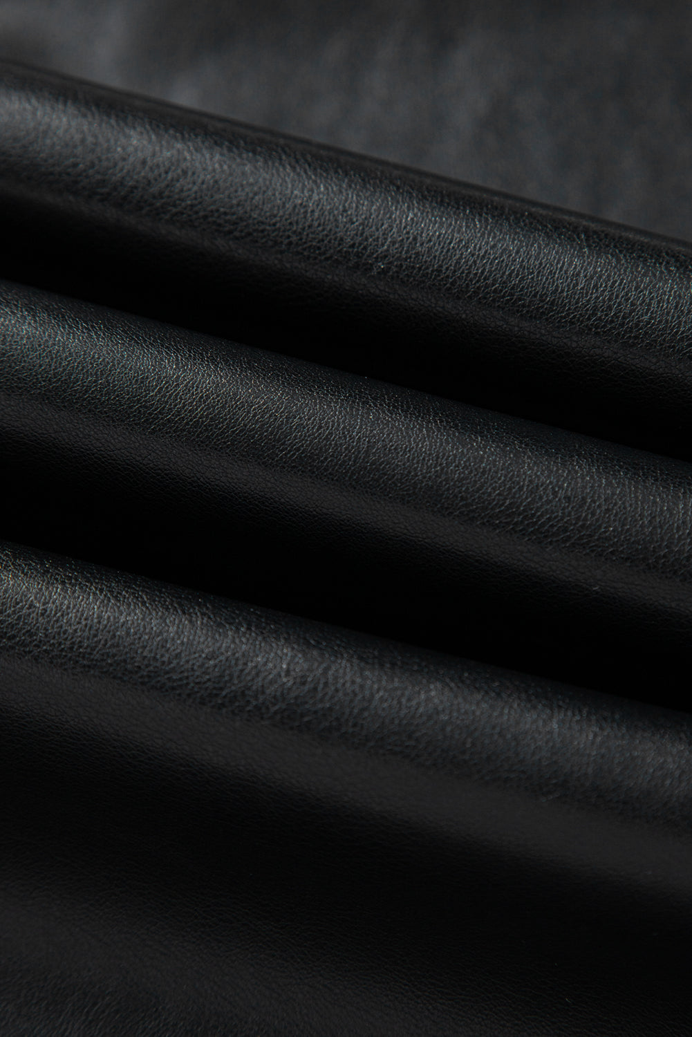 Black Faux Leather Side Slit Maxi Skirt Shewin