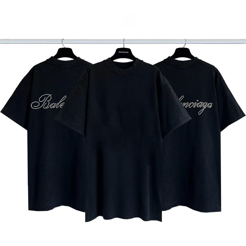 Balenciaga Handwritten Black T-Shirt Without Collar Banlieue91