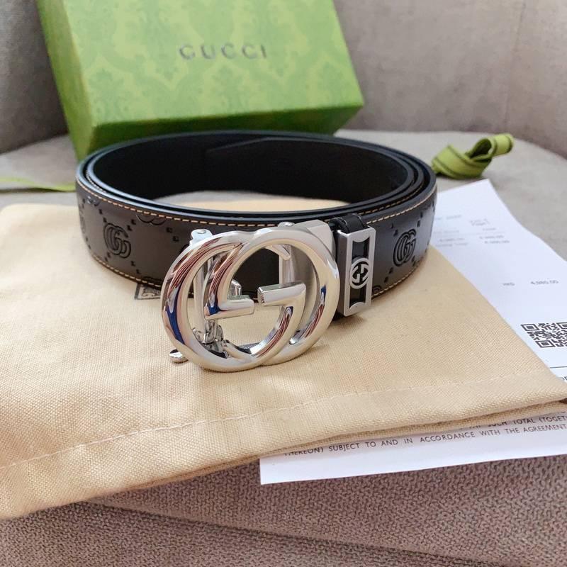 GUCCI Embellished coated-canvas and leather belt 'Black' Banlieue91