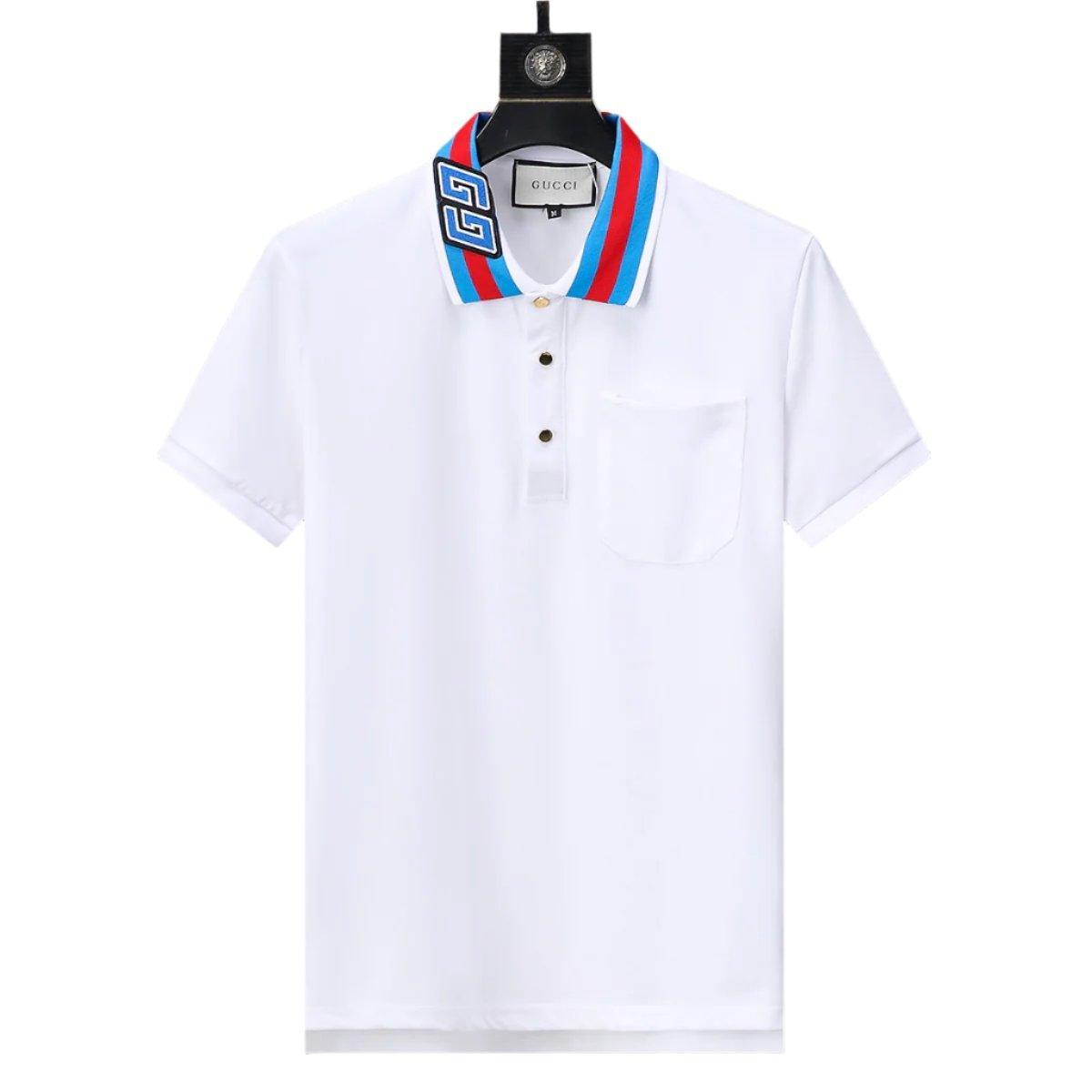 Gucci White T-shirt with a collar Banlieue91