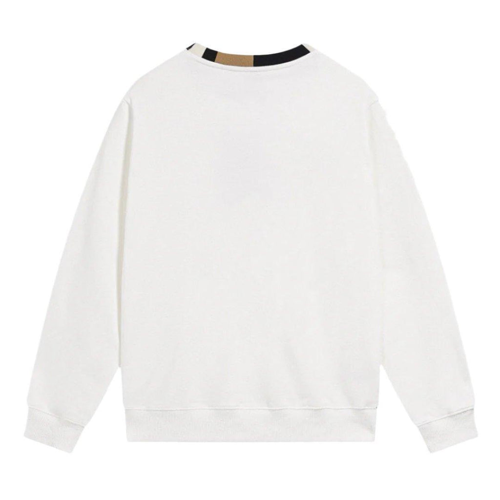 BURBERRY JARRAD WHITE COTTON ICON STRIPE COLLAR RED LOGO SWEATER Banlieue91