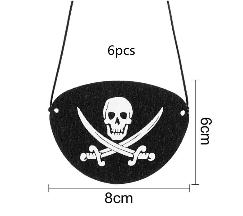 Halloween Pirate Captain Cosplay Costume Accessories Colony Pirate Hat Single Eye Patch For Halloween Kids Birthday Party Decor FLIPSTYLEZLLC