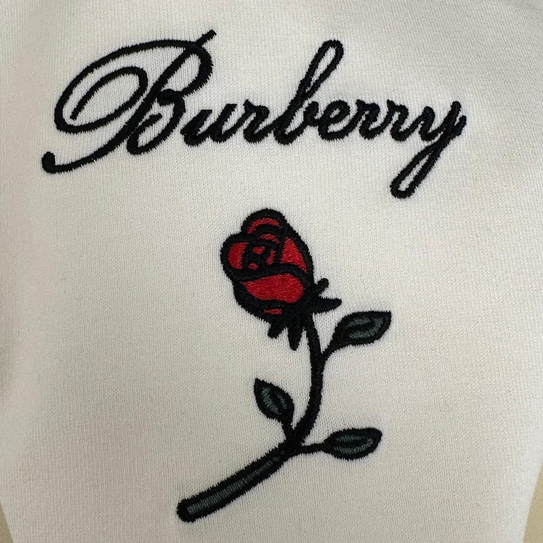 Burberry T-Shirt With Rose Without Collar 'White' Banlieue91