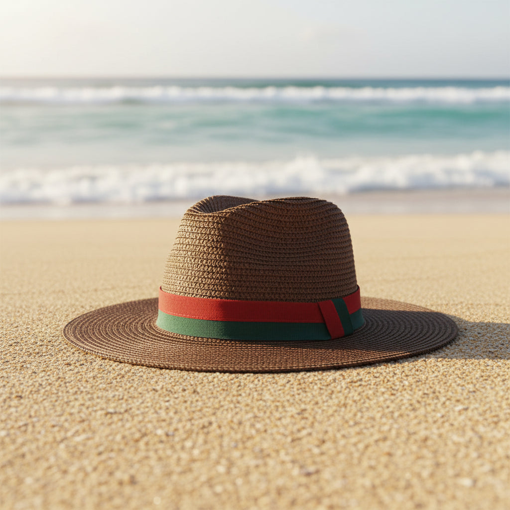 Plain Straw Sun Hat – Unisex Beach & Outdoor Wide Brim FitiqueFit