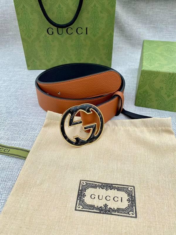 GUCCI Embellished coated-canvas and leather belt 'Brown' Banlieue91