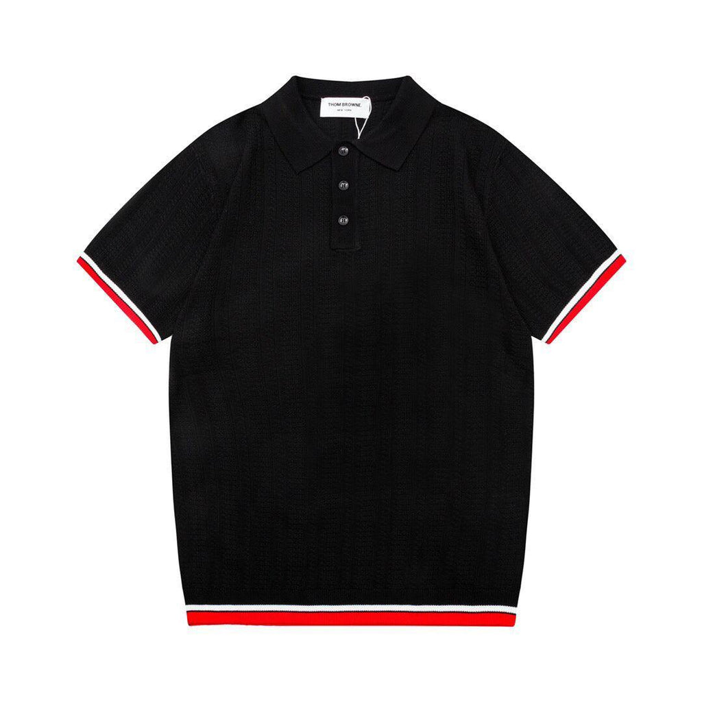 Thom Browne Black T-Shirt with Collar Banlieue91