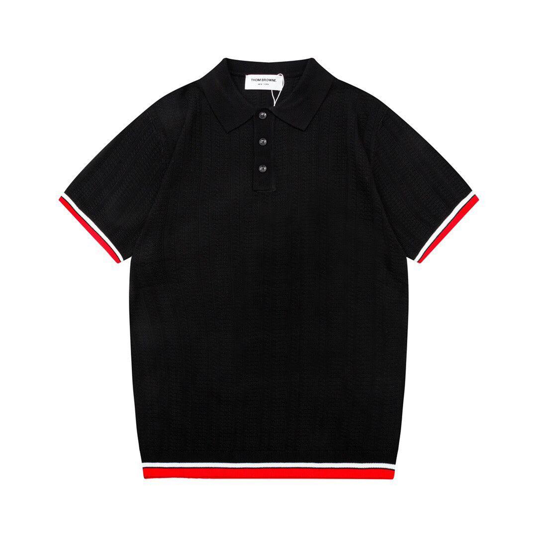 Thom Browne Black T-Shirt with Collar Banlieue91