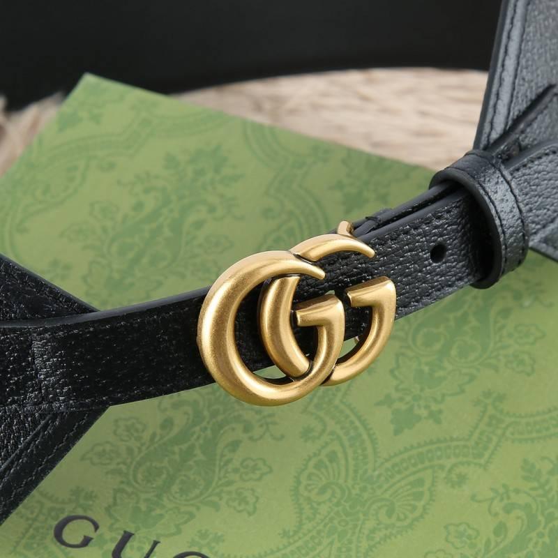 Gucci GG-buckle canvas Women belt 'Black' Banlieue91