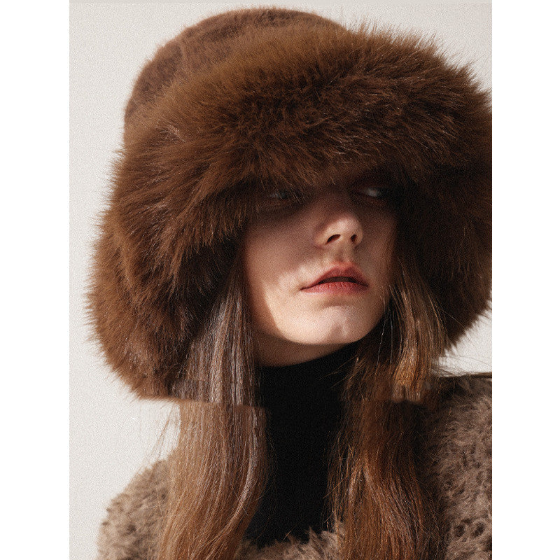 Women’s Oversized Furry Fisherman Hat – Mongolian Style Winter Hat FitiqueFit