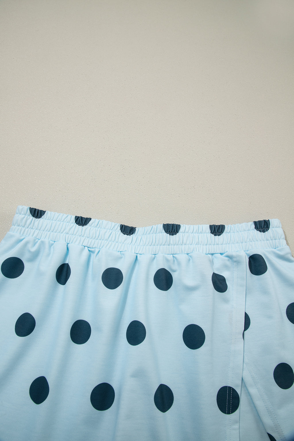 White Ribbed Trim Polka Dot Print Tank Split Mini Skort 2pcs Set