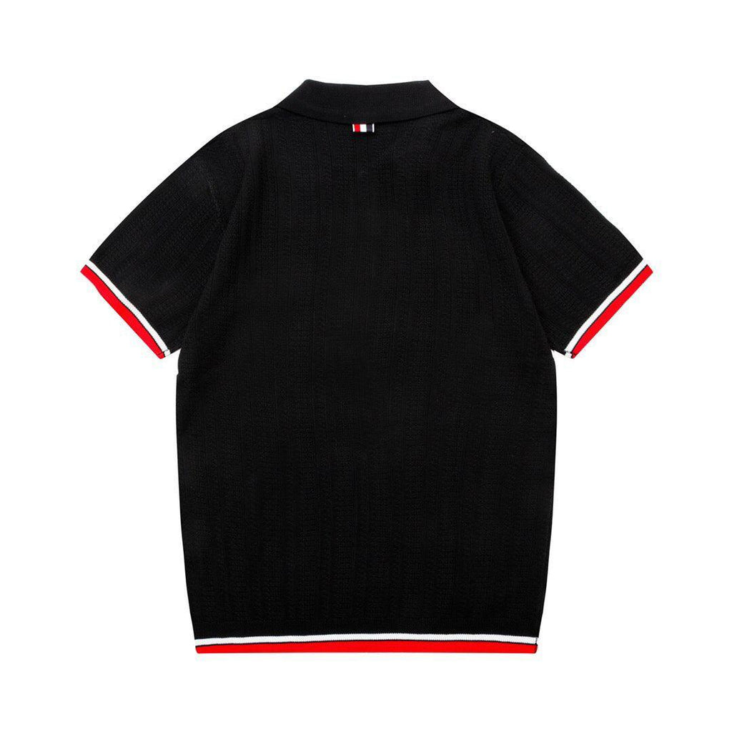 Thom Browne Black T-Shirt with Collar Banlieue91