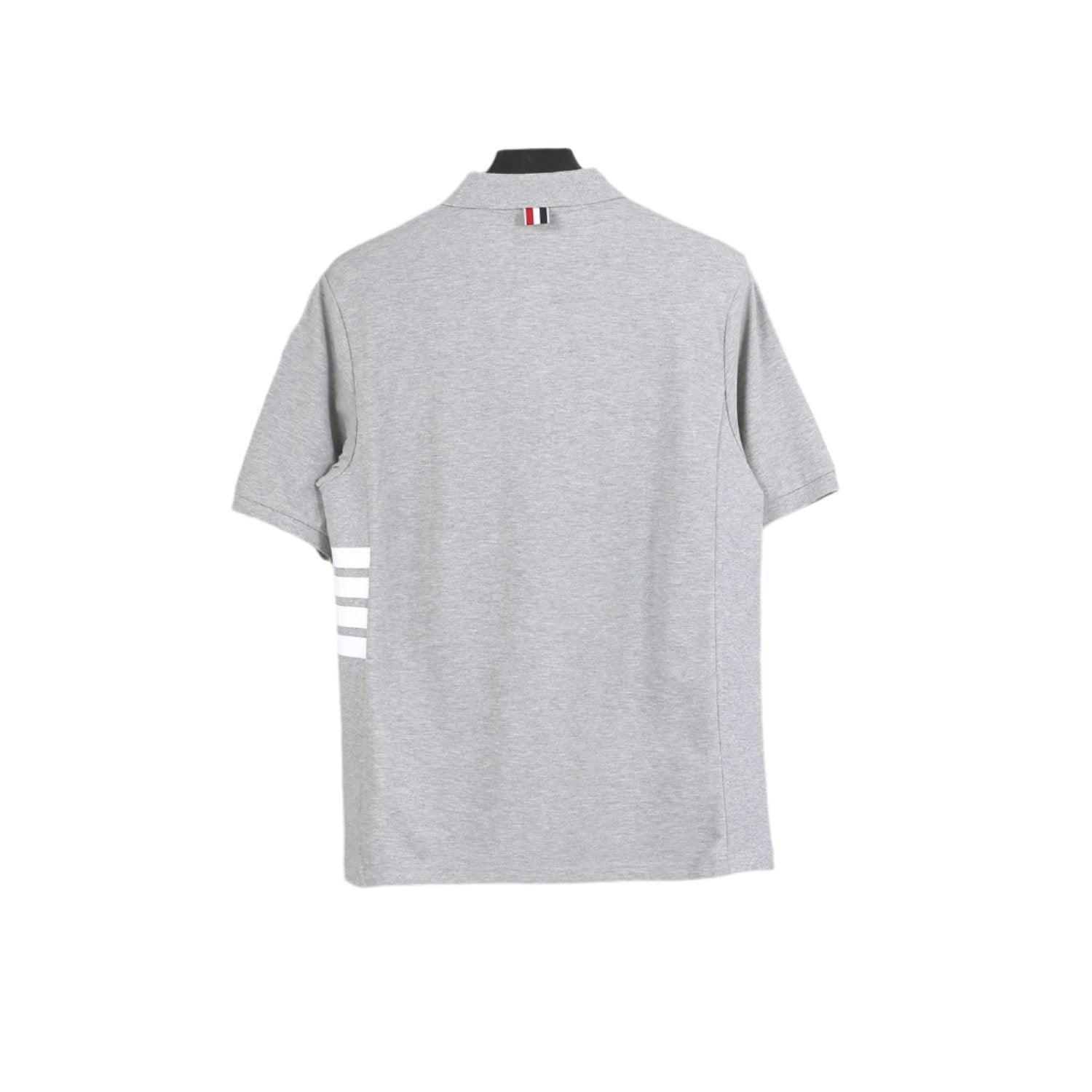 Thom Browne Grey T-Shirt with Collar Banlieue91