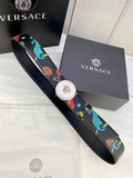 Versace MEDUSA BIGGIE ENAMEL LEATHER BELT Banlieue91