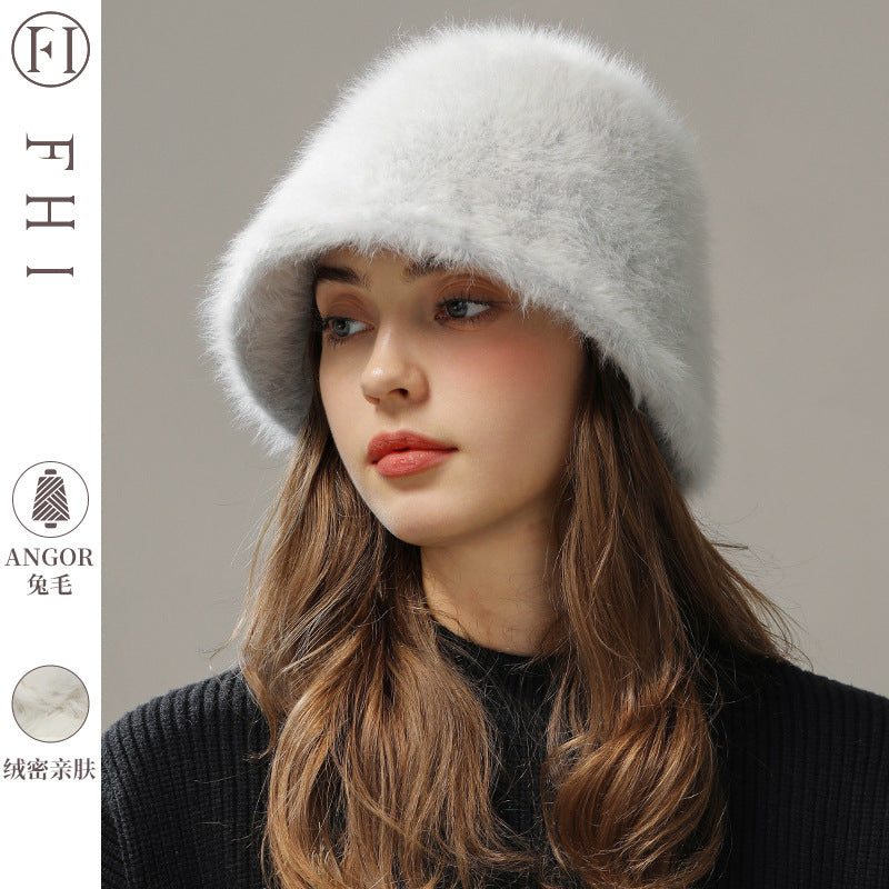 Women’s Real Rabbit Plush Hat – Big Head Circumference Warm Winter Hat FitiqueFit