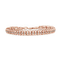 .925 Sterling Silver 1.0 Cttw Rose Cut Diamond Double-Link 7" Tennis Bracelet (I-J Color, I3 Clarity) Bids.com