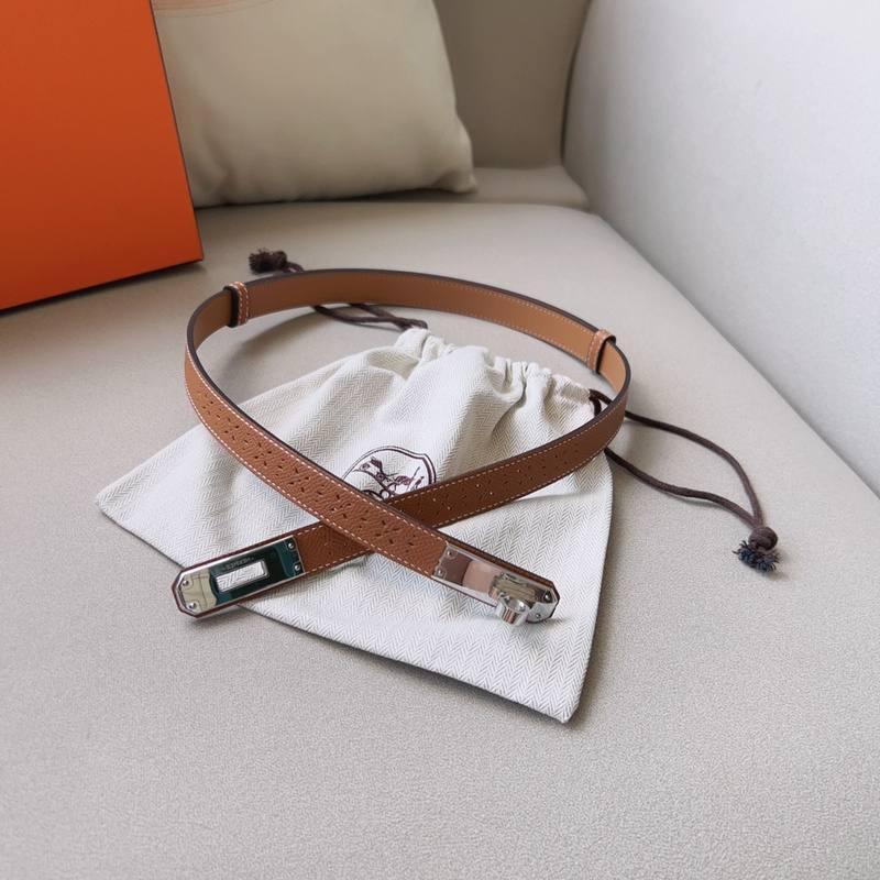 Hermes Men Silver Buckle Belt 'Brown' Banlieue91