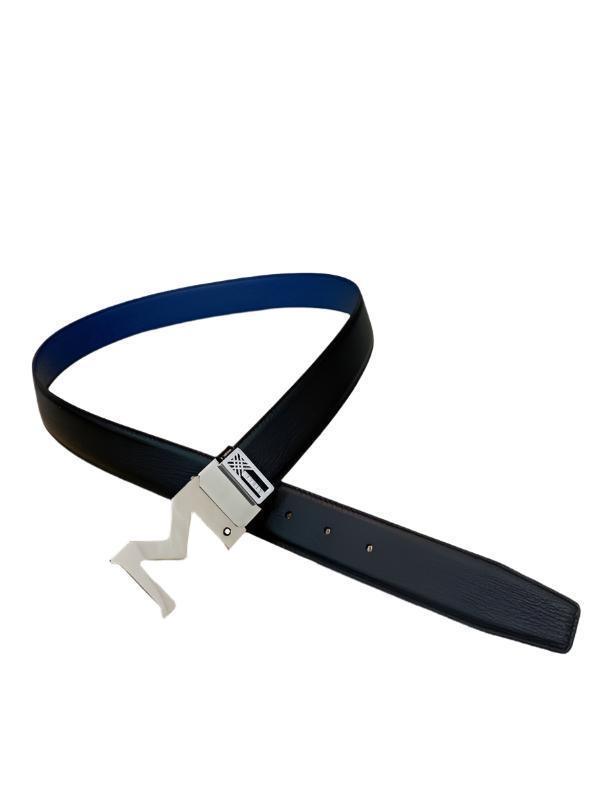 Montblanc M Buckle Reversible Leather Belt 'Black/Blue' Banlieue91