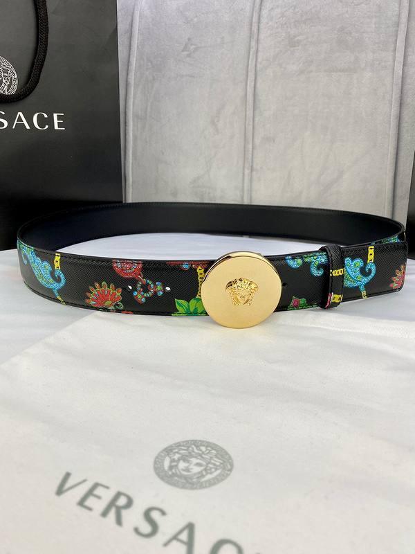 Versace MEDUSA BIGGIE ENAMEL LEATHER BELT Banlieue91