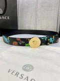Versace MEDUSA BIGGIE ENAMEL LEATHER BELT Banlieue91