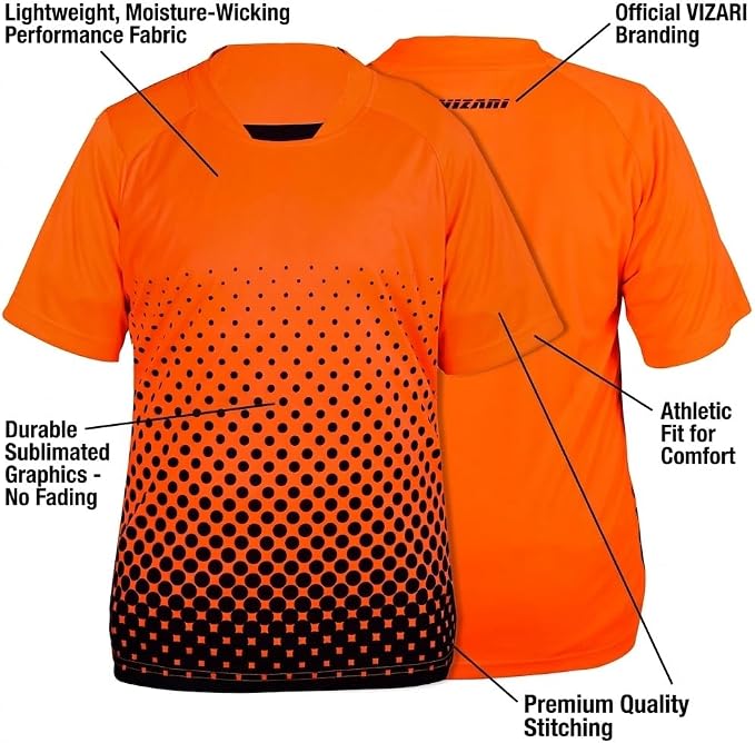 Vizari Ventura Short Sleeve Goalkeeping Jersey – Orange/Black Vizari Sports