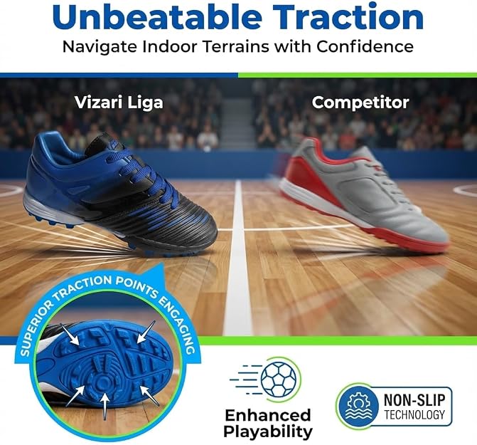 Vizari Liga Indoor Soccer Shoes – Blue/Black Vizari Sports