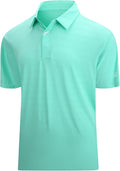 Esabel.C Jacquard Golf Shirts for Men Moisture Wicking Short Sleeve Performance Dry Fit Active Mens Polo Shirts IronWave Fitness