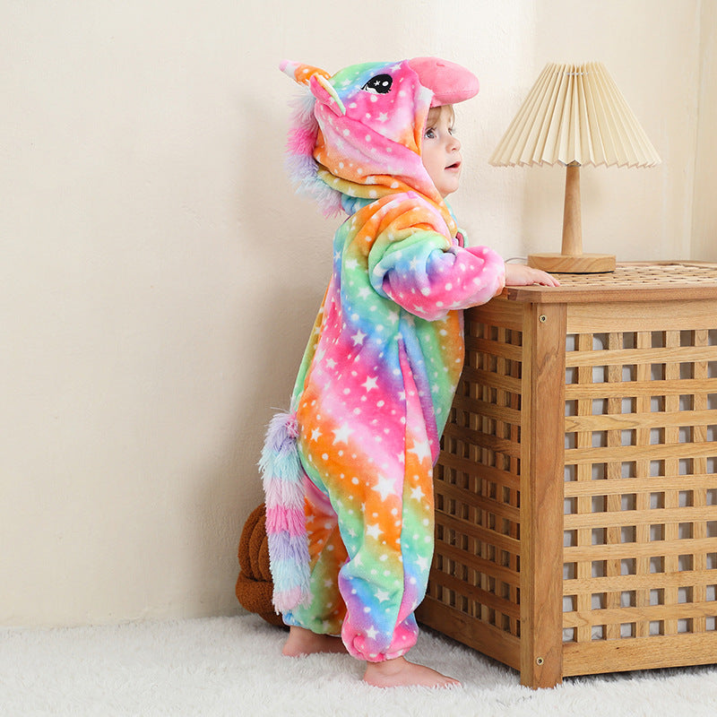 Flannel Animal Onesie For Kids Baby Joy