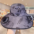 Solar powered fan large brim hat men's outdoor sunshade hat mountain climbing fisherman hat