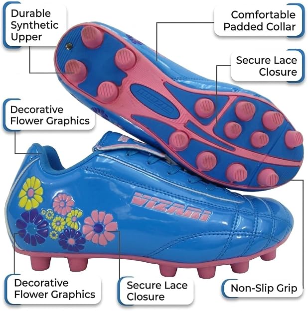 Vizari Blossom Firm Ground Soccer Shoes – Pink/Blue Vizari Sports