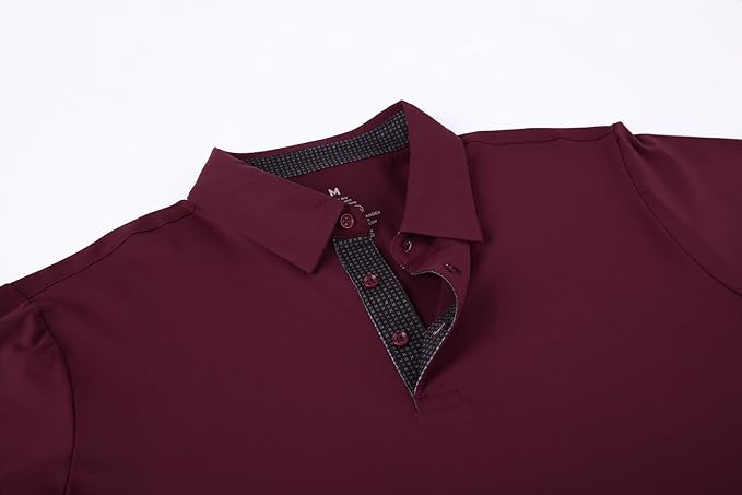 Alex Vando Mens Golf Shirt Moisture Wicking Quick-Dry Solid Short Sleeve Polo Shirts for Men IronWave Fitness