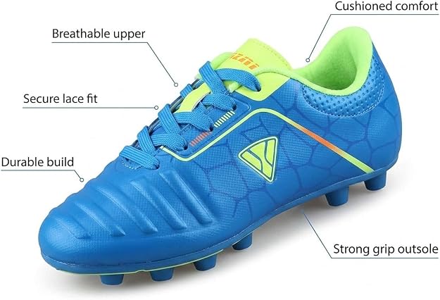 Vizari Catalina Junior. Firm Ground Soccer Shoes – Blue/Lime/Orange Vizari Sports