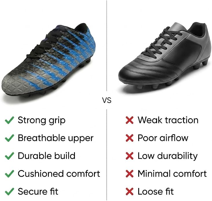 Vizari Bolt Firm Ground Soccer Shoes – Black/Sky/Silver Vizari Sports