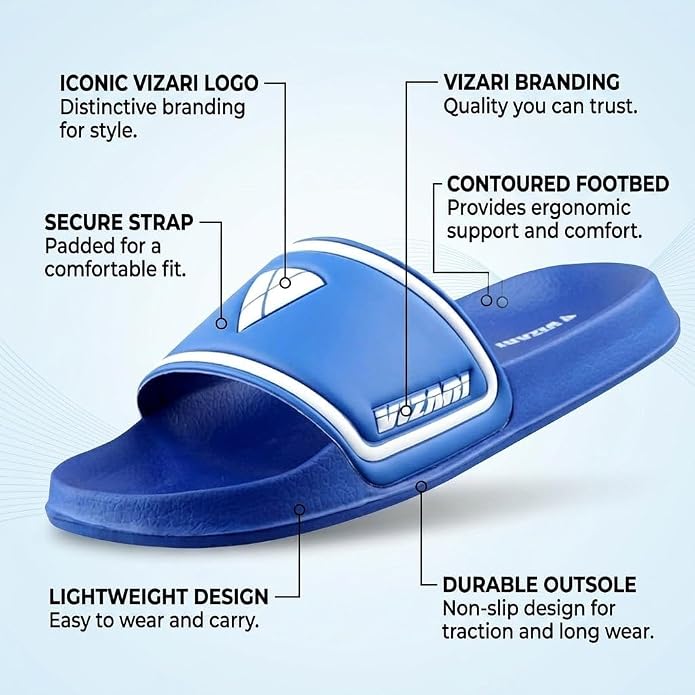 Vizari Youth Soccer Slide Sandals – Blue Vizari Sports