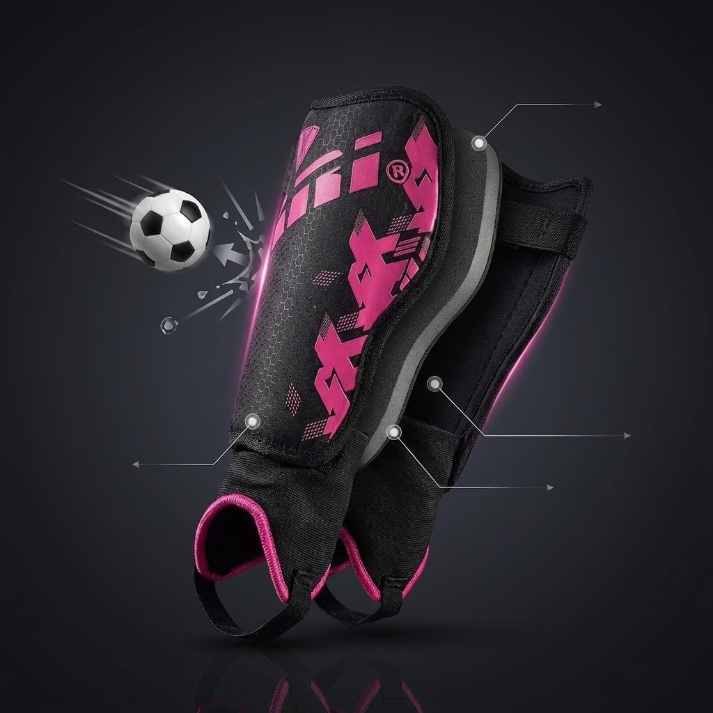 Vizari Napoli Soccer Shin Guards – Black/Pink Vizari Sports