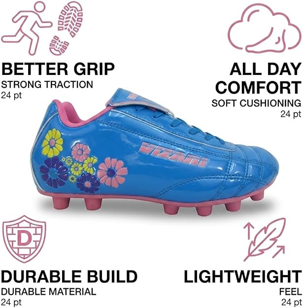 Vizari Blossom Firm Ground Soccer Shoes – Pink/Blue Vizari Sports