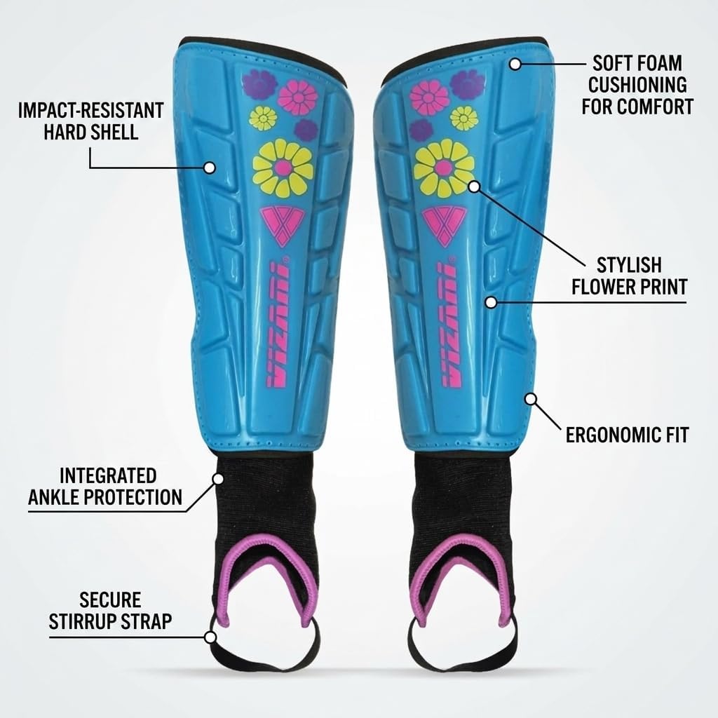 Vizari Blossom Youth Soccer Shin Guard - Blue Vizari Sports