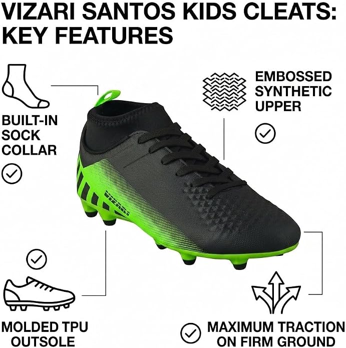 Vizari Santos Junior Firm Ground Mid Cut Soccer Shoes Vizari Sports