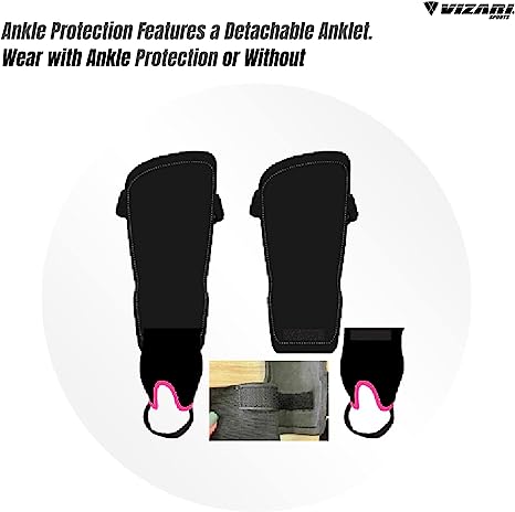Zodiac Soccer Shin Guard with Detachable Ankle Protection-Blue
