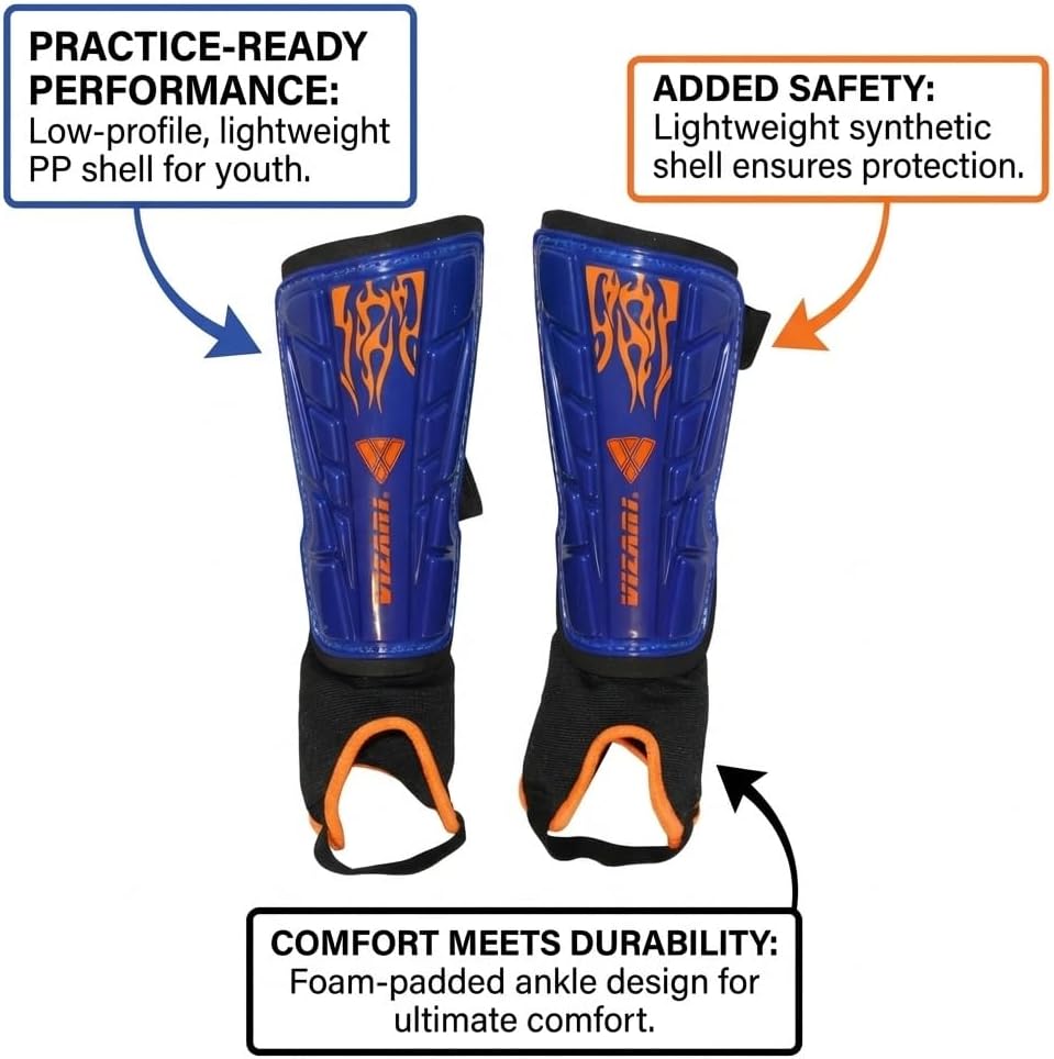 Vizari Blaze Soccer Shin Guard – Blue/Orange Vizari Sports
