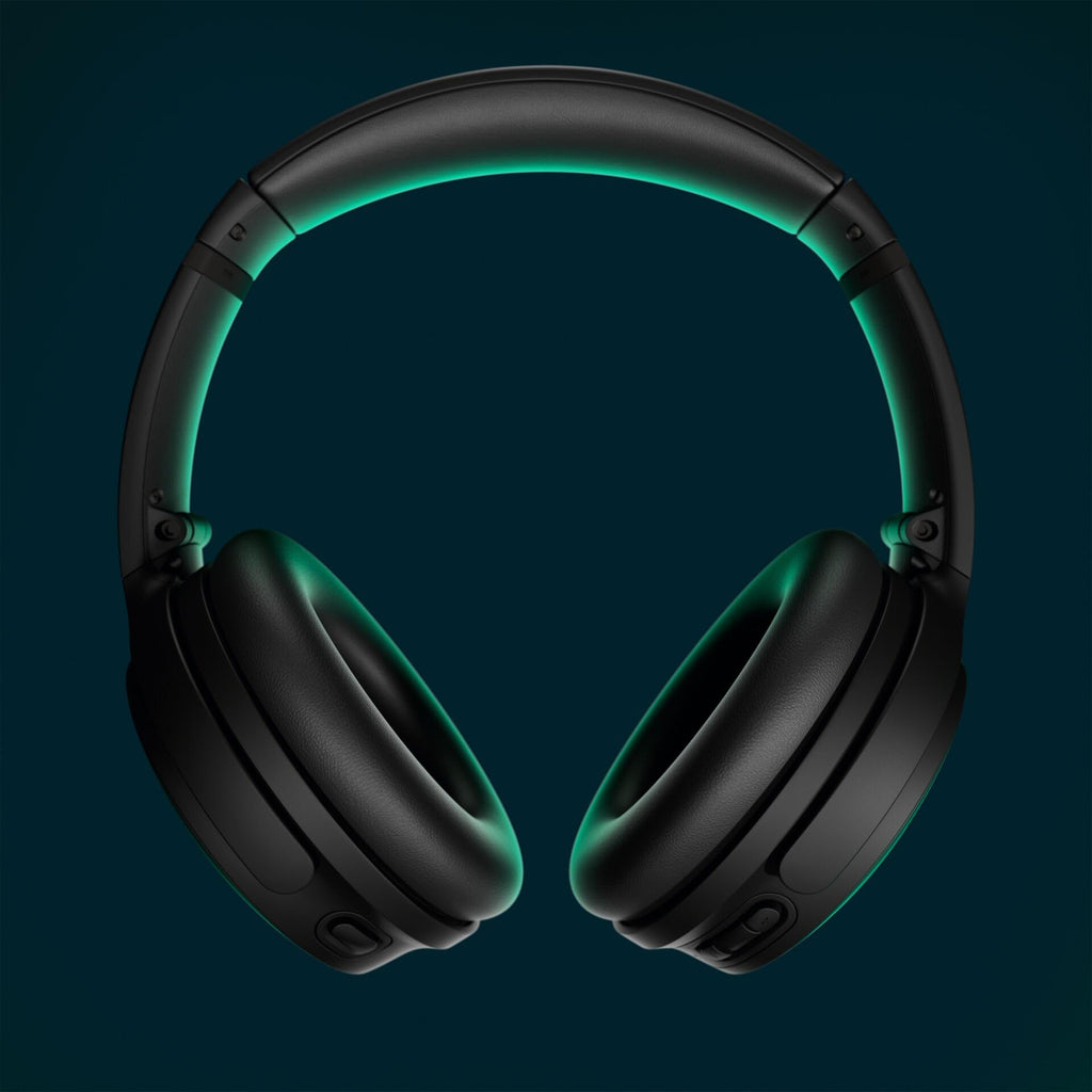 Bose QuietComfort Headphones - Wireless Bluetooth Headphones, Active Over Ear Noise Cancelling and Mic, USB-C Charging, Deep Bass, Up to 24 Hours of Playtime, Black