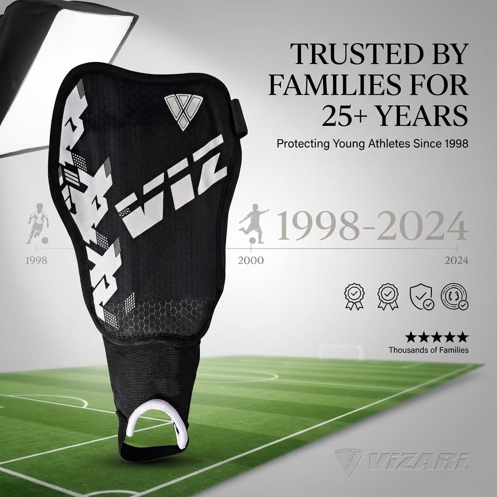 Vizari Napoli Soccer Shin Guards – Black/Silver Vizari Sports