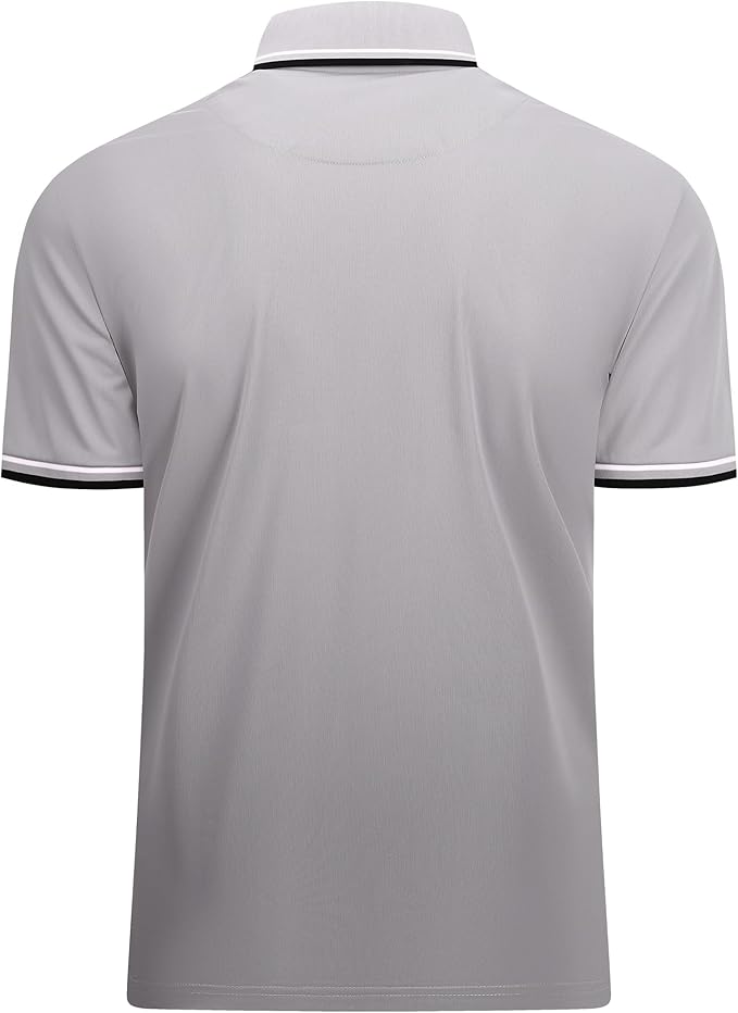 Esabel.C Jacquard Golf Shirts for Men Moisture Wicking Short Sleeve Performance Dry Fit Active Mens Polo Shirts IronWave Fitness