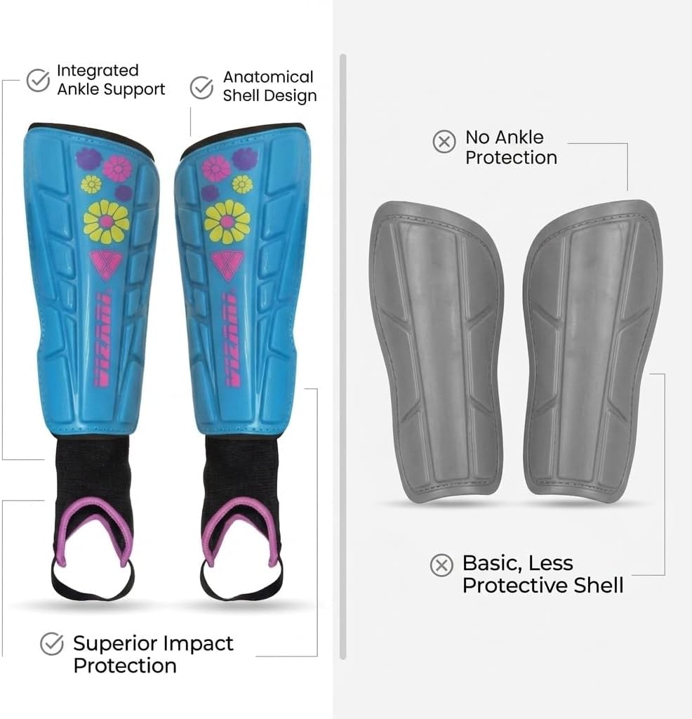 Vizari Blossom Youth Soccer Shin Guard - Blue Vizari Sports