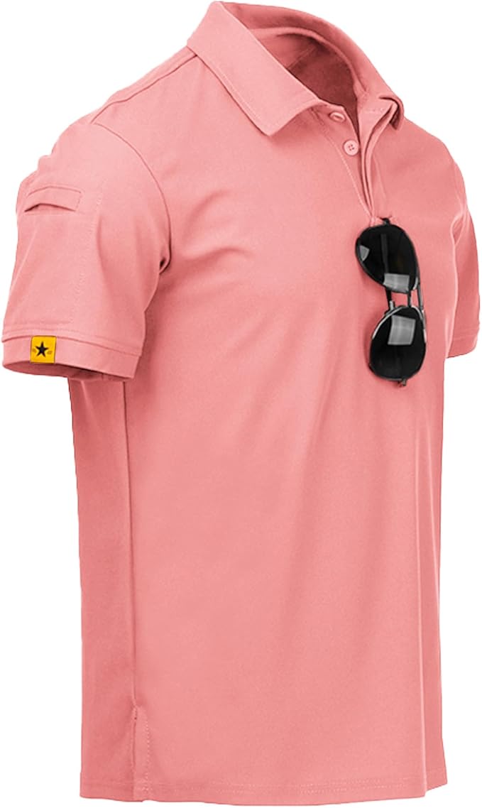SCODI Mens Polo Shirts Performance Short Sleeve Tactical Shirts Athletic Golf Shirt for Men Daily Casual Collared T-Shirt IronWave Fitness
